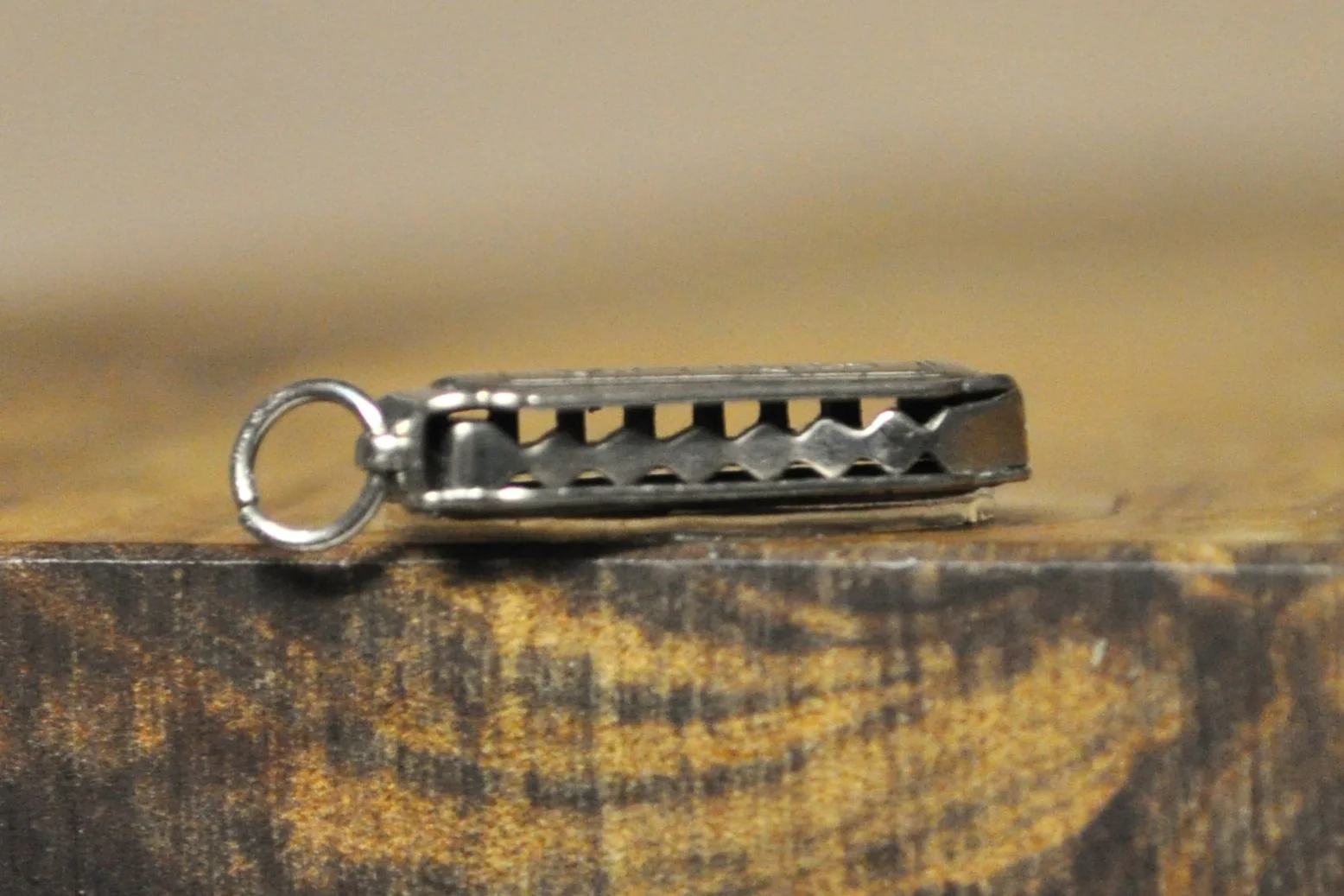 Small Silver Lyrical Harmonica Pendant - Stamped and Tested Sterling Silver - P&B Sterling - Musical Charms - Image 5