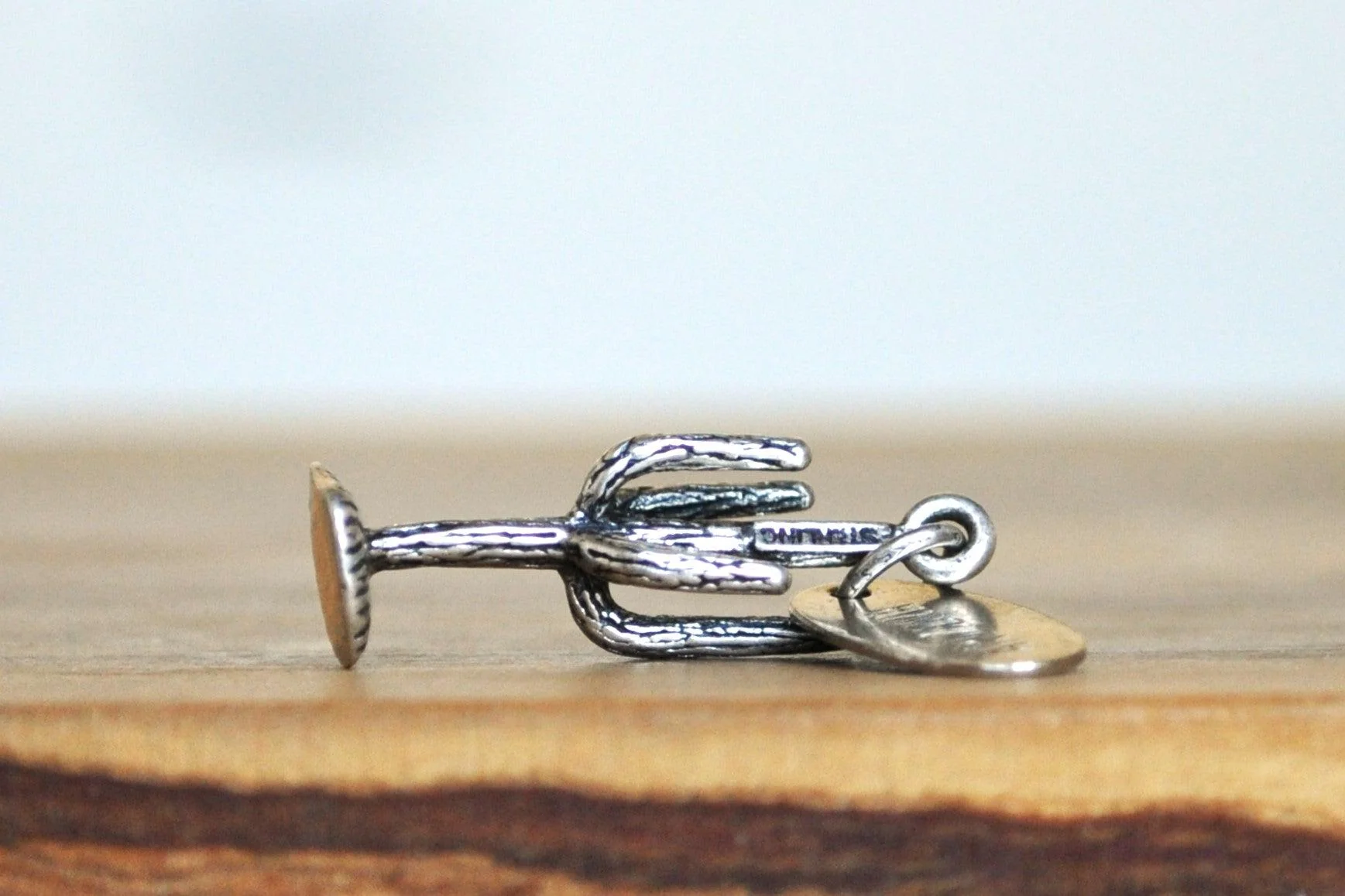 Sterling Silver Arizona Cactus Pendant - Stamped and Tested Sterling Silver - Arizona Floral Pendant - Saguaro Charm - Image 3