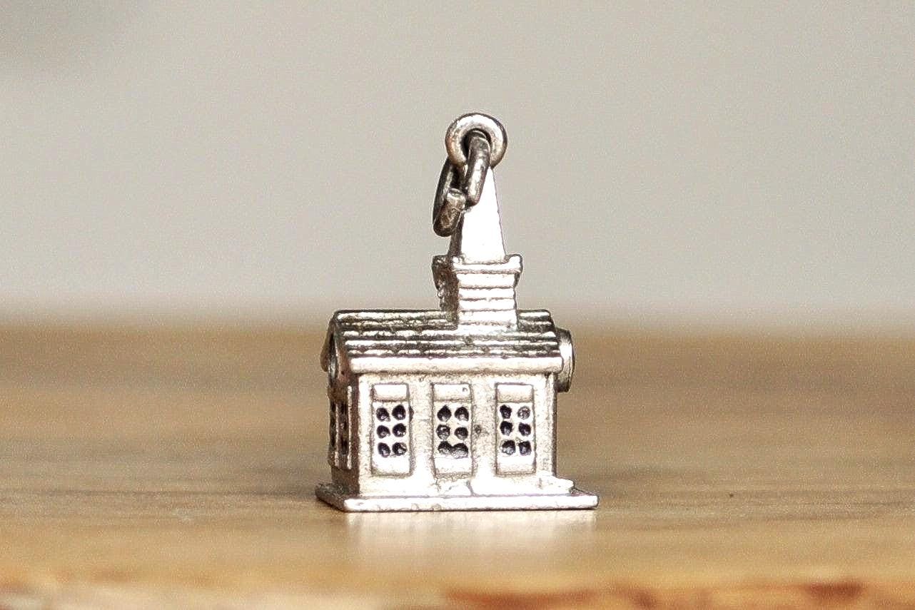 Sterling Silver Christian Church Charm - Tested Sterling Silver - Church and Steeple Charm - Image 3