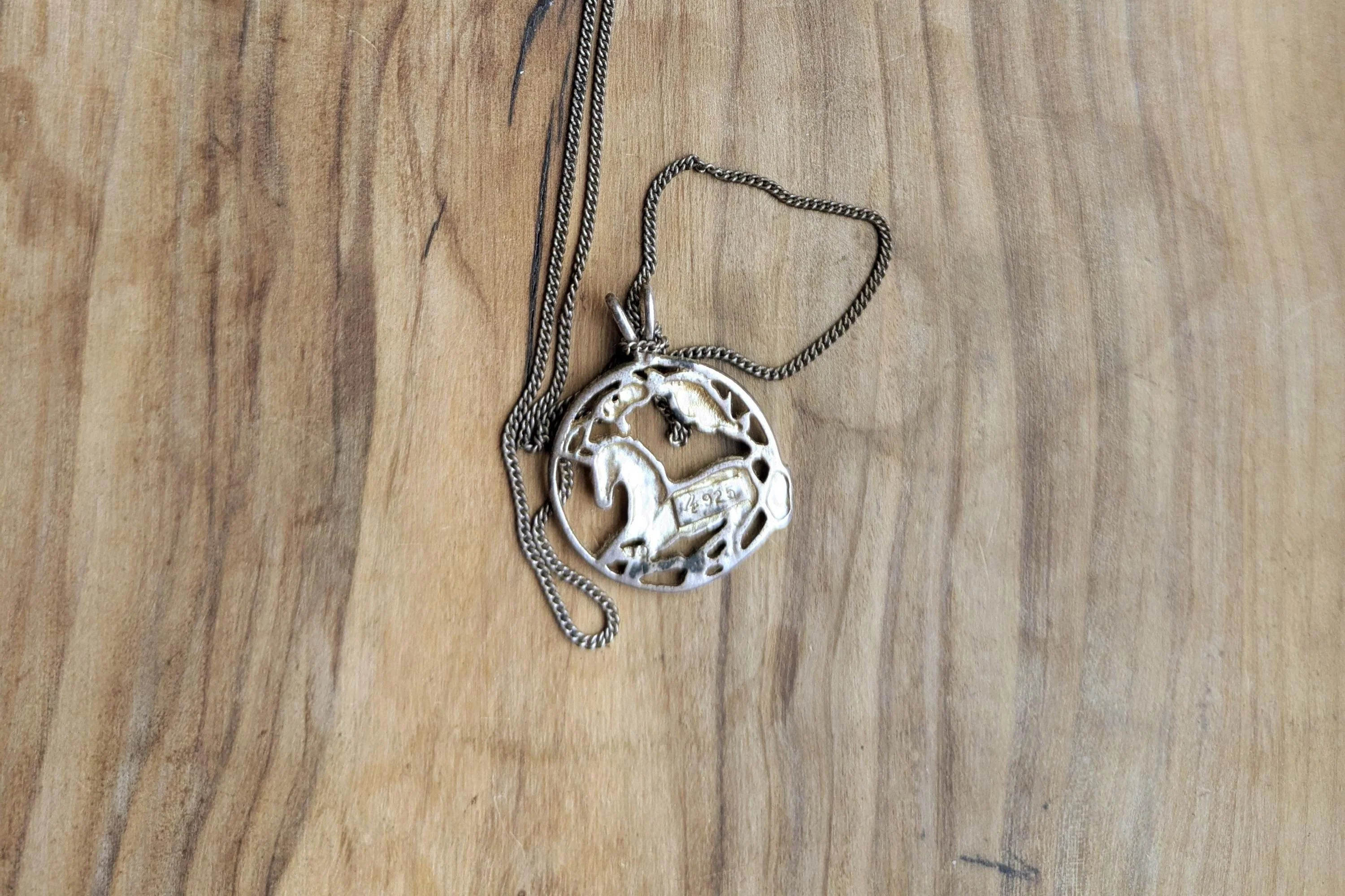 Sterling Silver Floral Unicorn Necklace - 18.5 Inches - Stamped and Tested Sterling Silver - Mythical Jewelry - Image 2