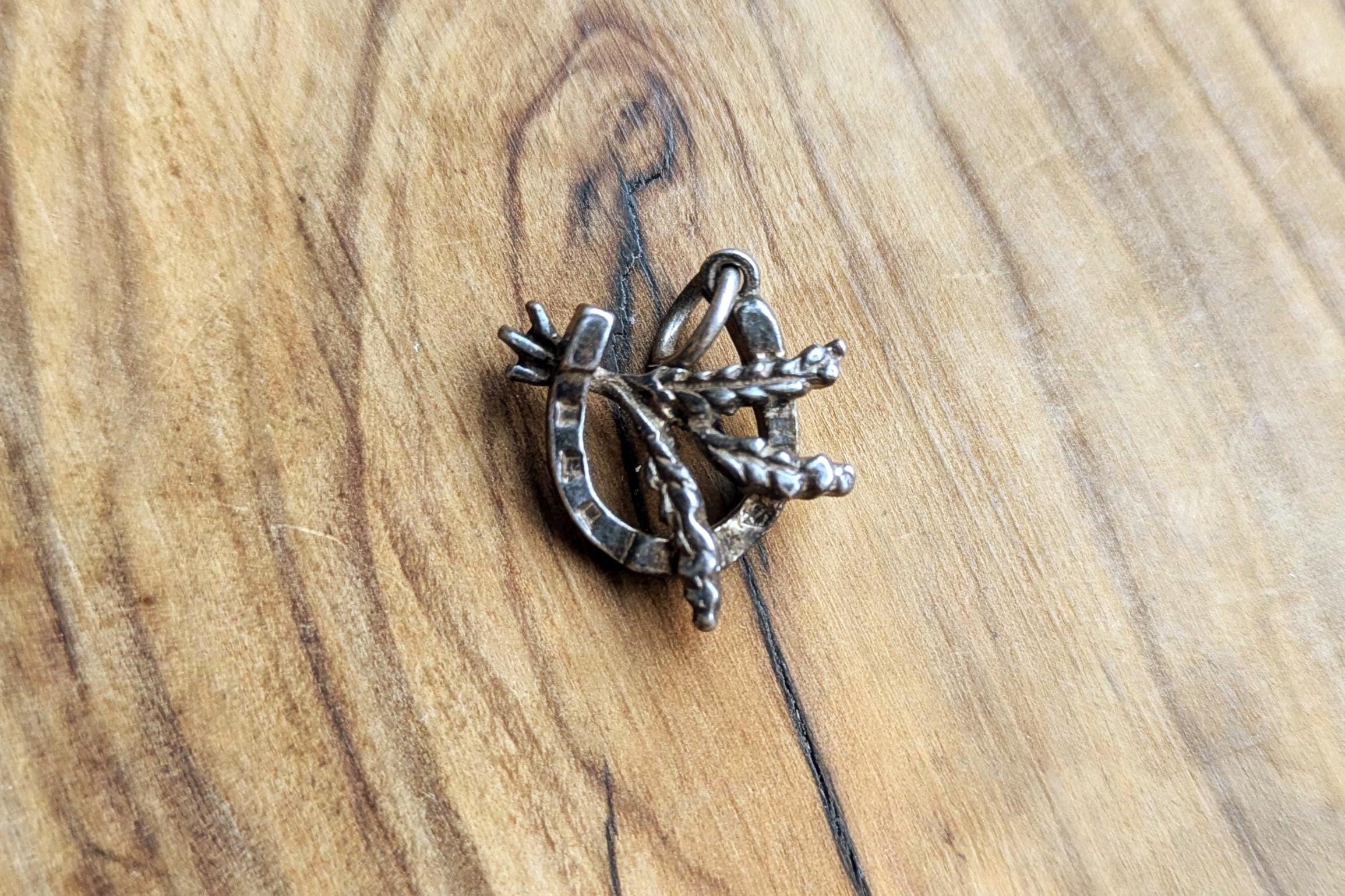 Sterling Silver Lucky Heather Horseshoe Charm - Tested Sterling Silver - Good Luck Charm - Image 2