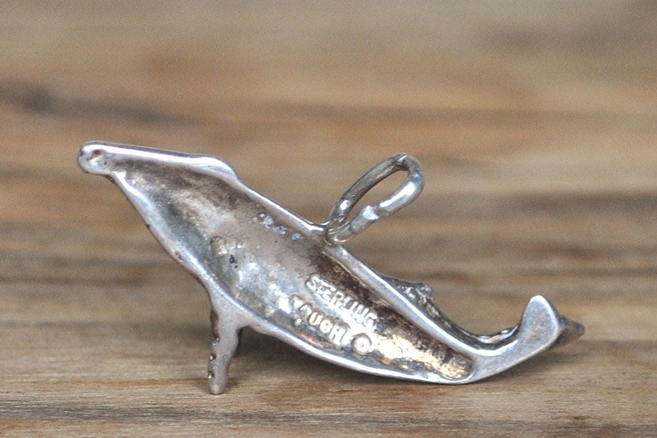 Sterling Silver Humpback Whale Charm - Stamped and Tested Sterling Silver - Rare 925 Humpback Charm - Image 3