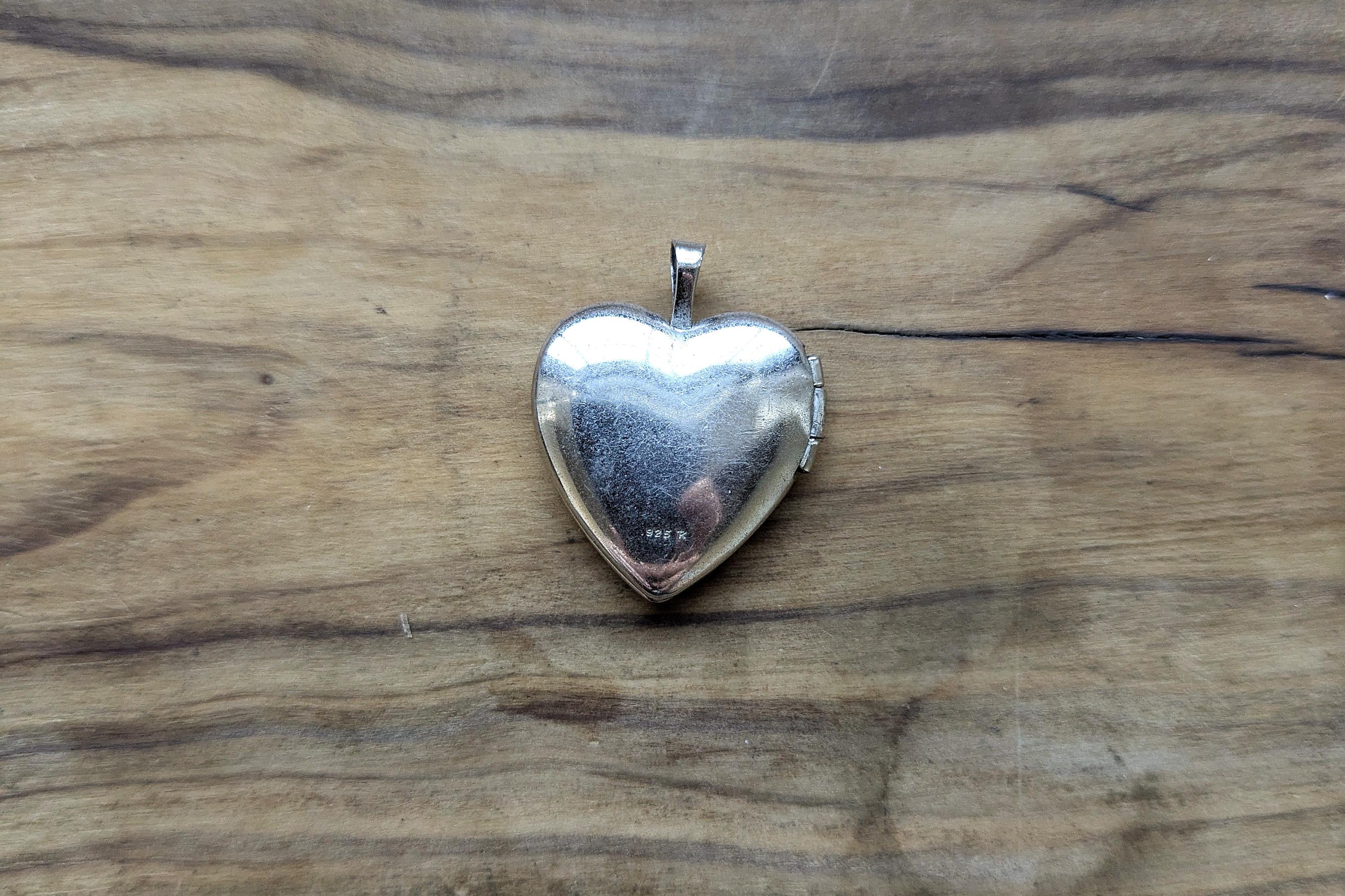 Sterling Silver "I Love You" Rose Heart Locket Pendant - Stamped and Tested Sterling Silver - Penny Sized Locket - Image 7
