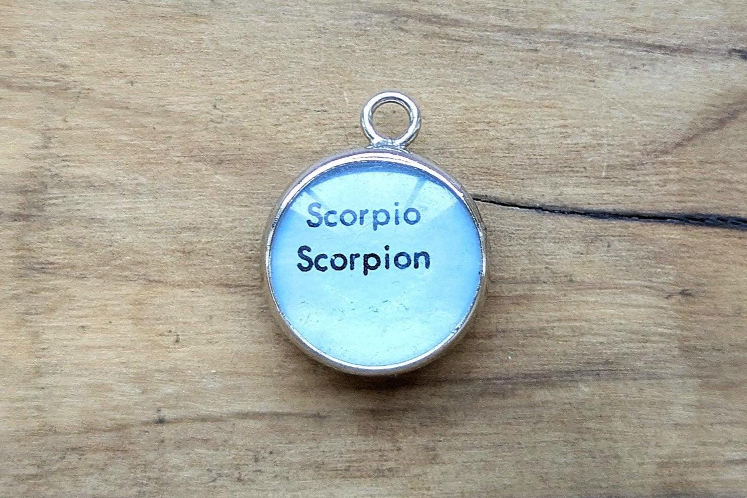Sterling Silver Lucite Scorpio Pendant - Tested Sterling Silver - Astrology Pendant - Image 2