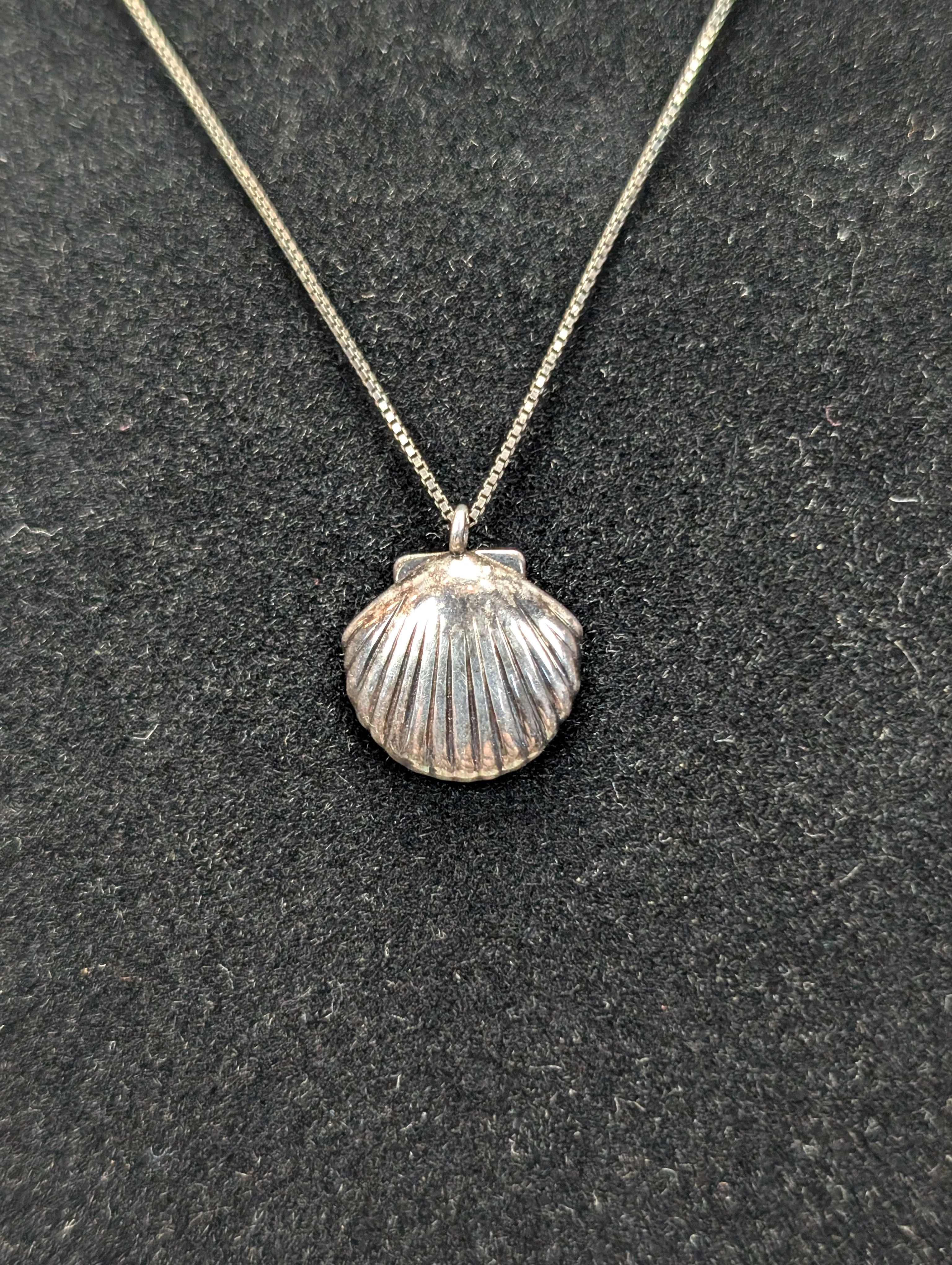 Sterling Silver Salty Cali Clamshell Necklace - 18 Inches - Stamped and Tested Sterling Silver - Seashell Jewelry - Image 2