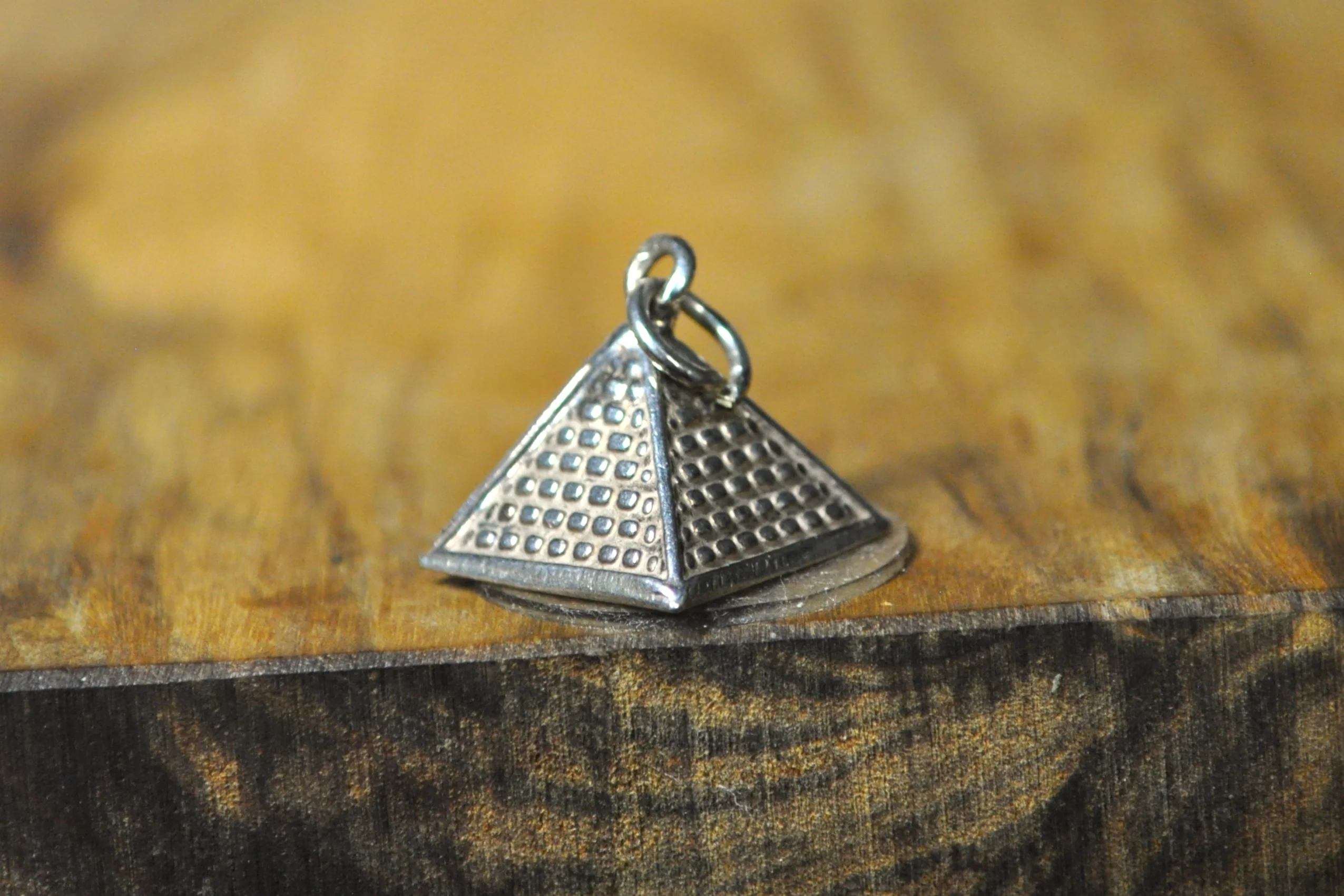 Sterling Studded Pyramid of Giza Charm - Tested Sterling Silver - Egyptian Jewelry - Wonders of The World Jewelry - Image 2
