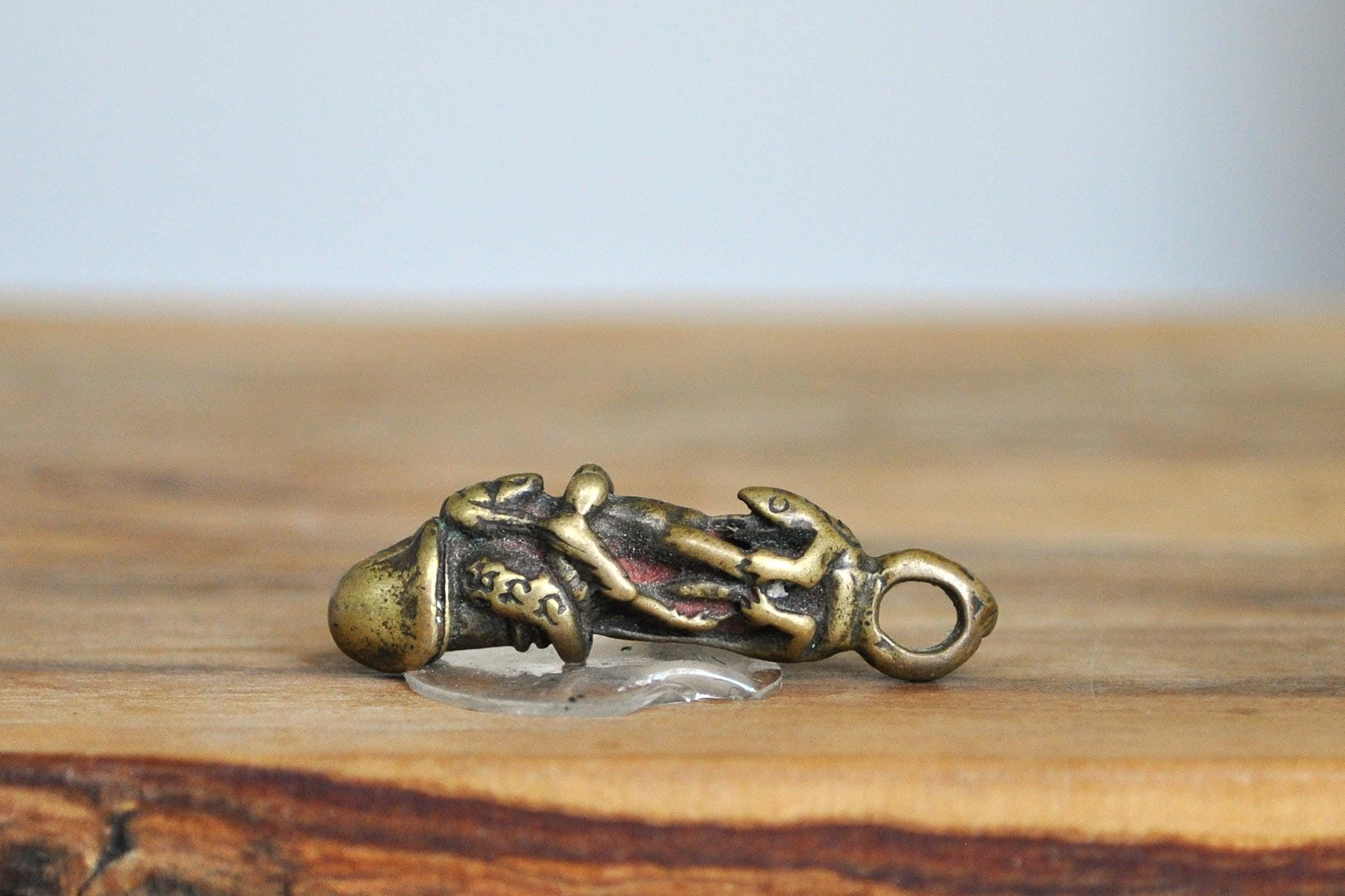 Very Rare Thailand Paladkik Nangkwaon Amulet Pendant - Buddhist Love Attraction Charm - Brass Phallus Pendant - Image 4
