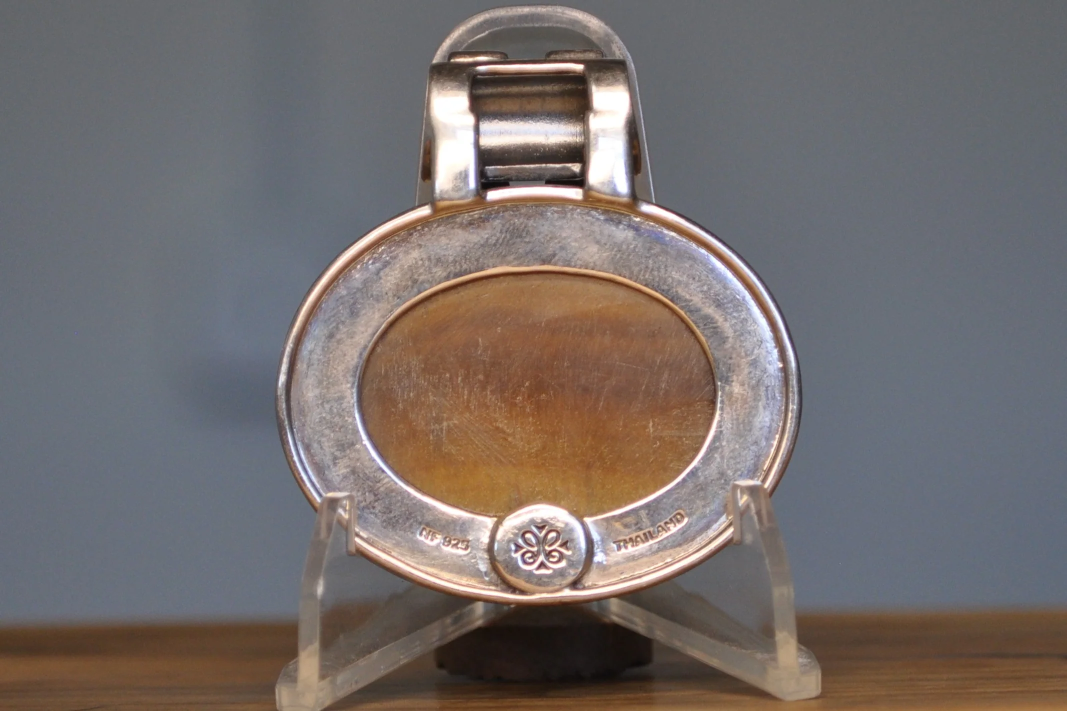 Stunning Tiger's Eye Pendant - Stamped and Tested Sterling Silver - Butterfly Hallmark - Thailand Jewelry - Image 5