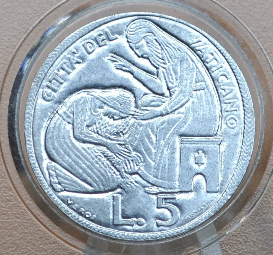 Vatican Coins - BU, Great Conditions, Beautiful Different Designs and Types - Two Lira 1941 Vatican Coin 1940 1 Lira 20 Centesimi - Image 8