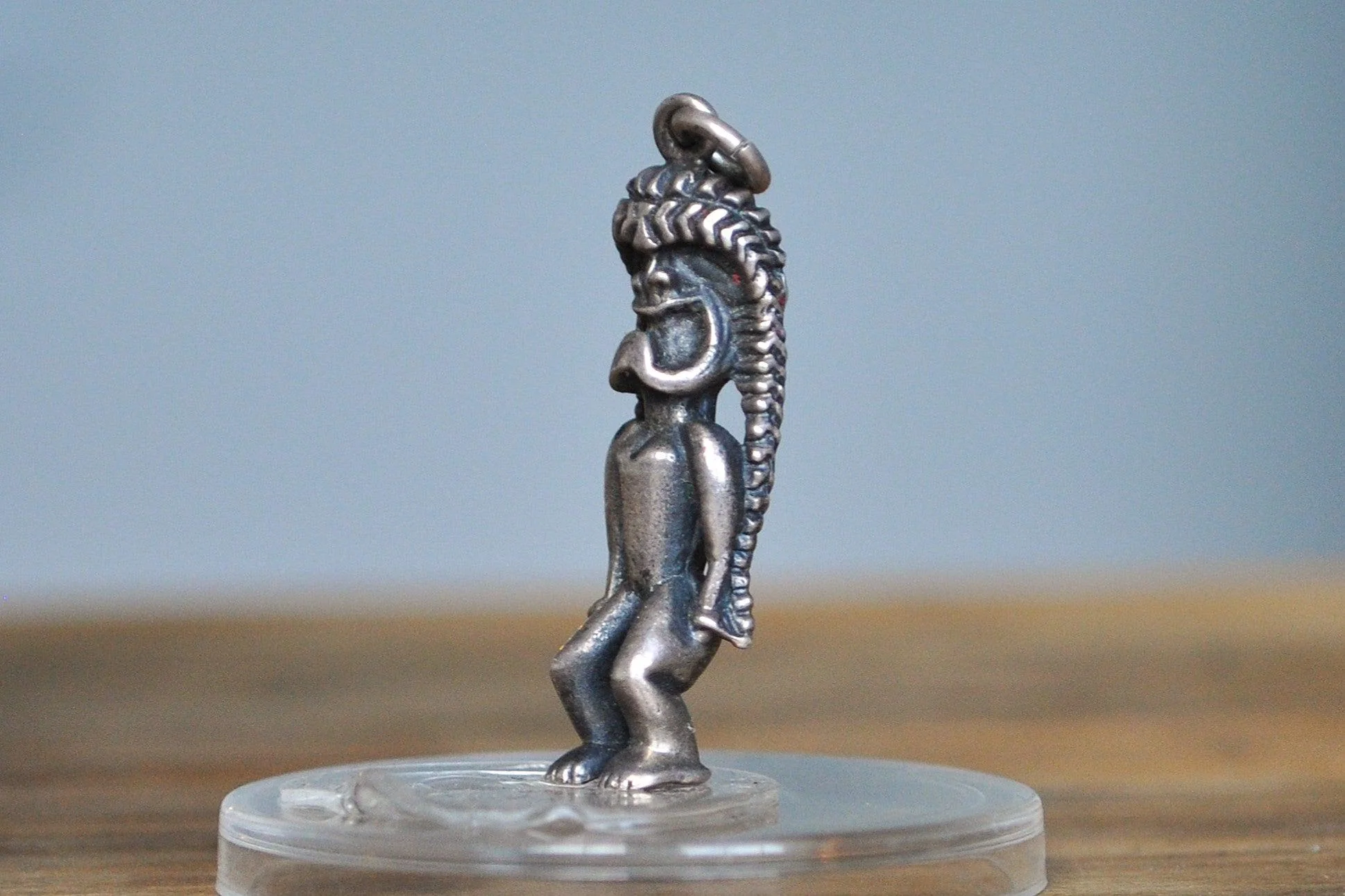 Rare Sterling Silver Tiki Pendant - Tested Sterling Silver - Polynesian Deity Charm - Hawaiian Kane Pendant - Image 4